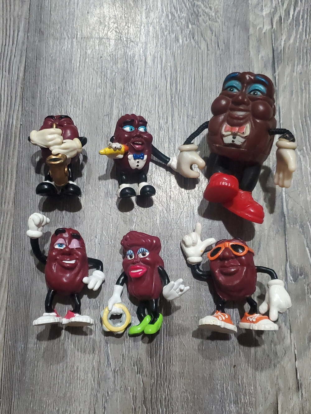 Vintage 1980s California Raisins Figures Lot of 6